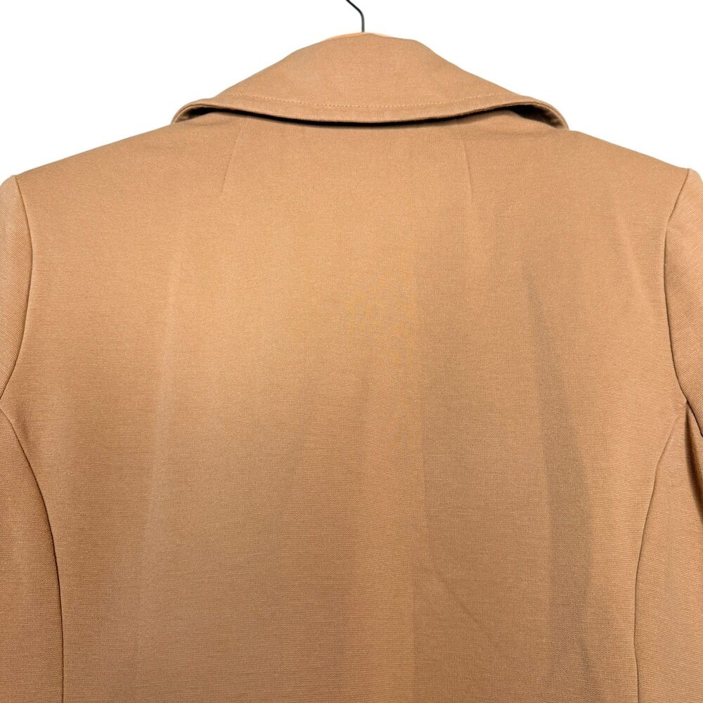 Cabi Casablanca Trench Coat Size M Tan Camel Classic Ponte Knit Statement Piece - Picture 7 of 14